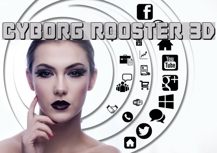 Cyborg Rooster 3D Font examples