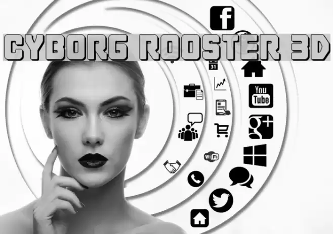 Cyborg Rooster 3D Font examples
