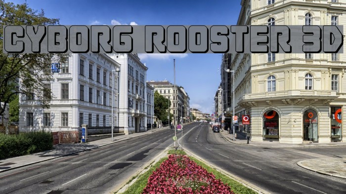 Cyborg Rooster 3D Font examples