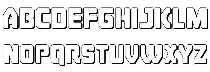 Cyborg Rooster 3D Font Litere mici