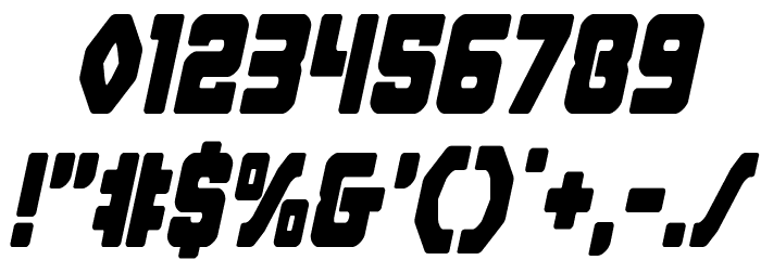 Cyborg Rooster Condensed Italic Font OTHER CHARS