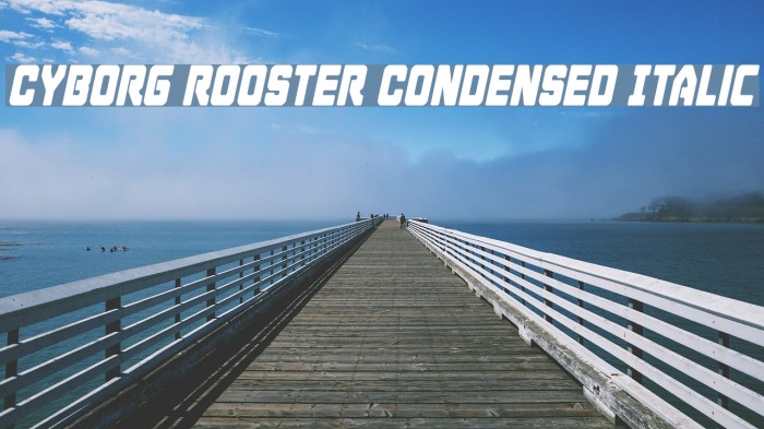 Cyborg Rooster Condensed Italic Font examples