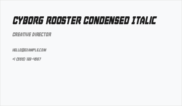 Cyborg Rooster Condensed Italic Business Card