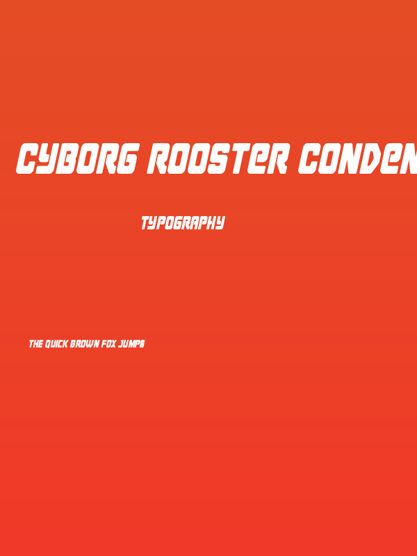 Cyborg Rooster Condensed Italic Poster