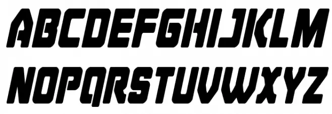 Cyborg Rooster Condensed Italic Caratteri MINUSCOLO