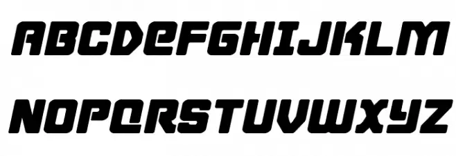 Cyborg Rooster Expanded Italic Schriftart Groß
