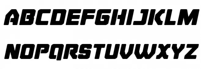 Cyborg Rooster Expanded Italic फ़ॉन्ट लोअरकेस