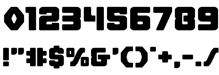 Cyborg Rooster Expanded Font OTHER CHARS
