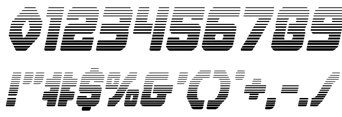 Cyborg Rooster Gradient Italic Font OTHER CHARS