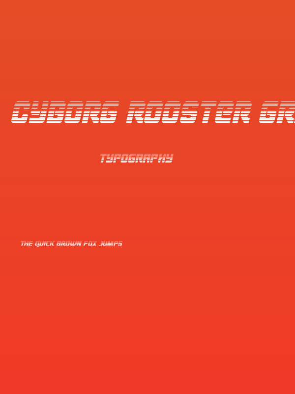 Cyborg Rooster Gradient Italic Poster