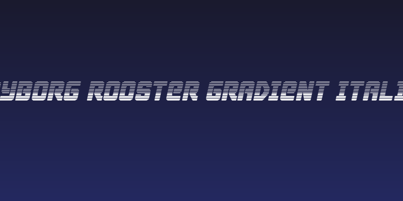 Cyborg Rooster Gradient Italic Social Header
