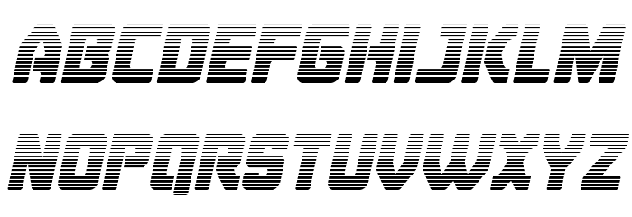 Cyborg Rooster Gradient Italic Font LOWERCASE