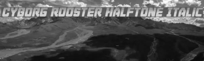 Cyborg Rooster Halftone Italic Font examples