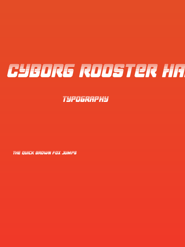 Cyborg Rooster Halftone Italic Poster