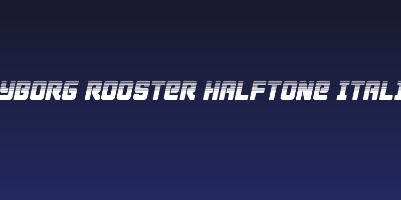 Cyborg Rooster Halftone Italic Social Header