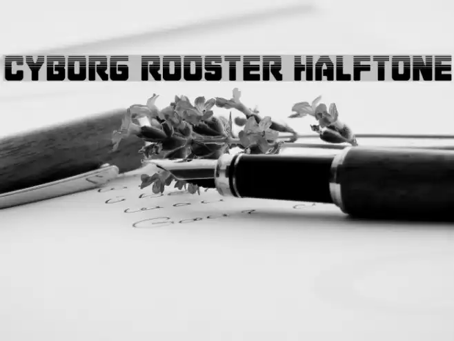 Cyborg Rooster Halftone Font examples