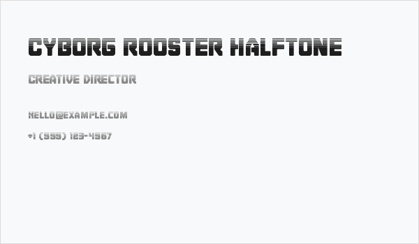 Cyborg Rooster Halftone Business Card