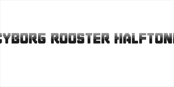Cyborg Rooster Halftone Logo