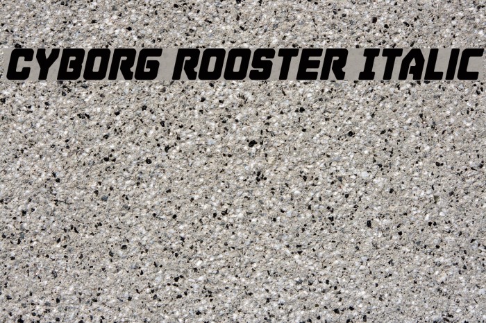Cyborg Rooster Italic Font examples