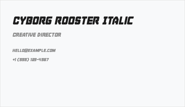 Cyborg Rooster Italic Business Card