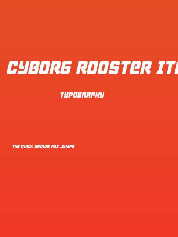 Cyborg Rooster Italic Poster