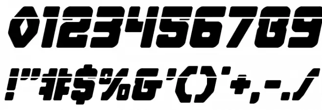 Cyborg Rooster Laser Italic Font OTHER CHARS