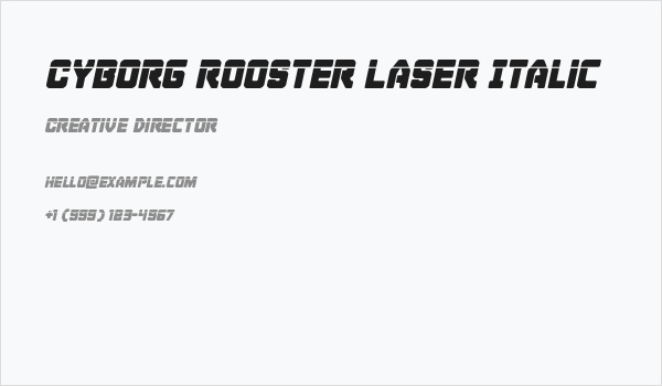 Cyborg Rooster Laser Italic Business Card