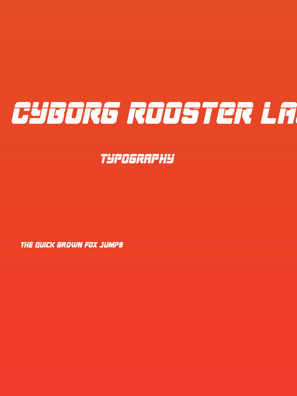Cyborg Rooster Laser Italic Poster