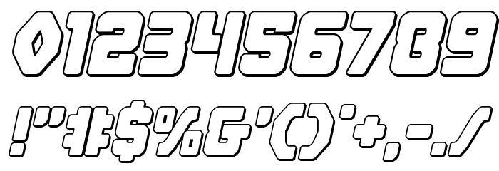 Cyborg Rooster Outline Italic Font OTHER CHARS