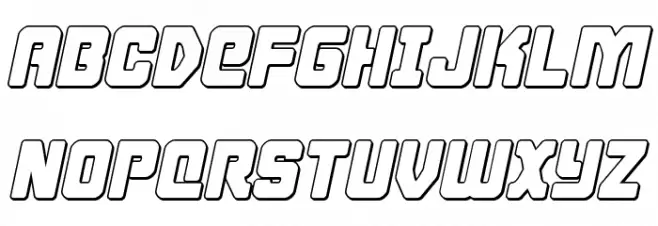 Cyborg Rooster Outline Italic 字体 大写
