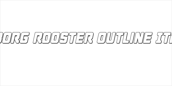 Cyborg Rooster Outline Italic Logo
