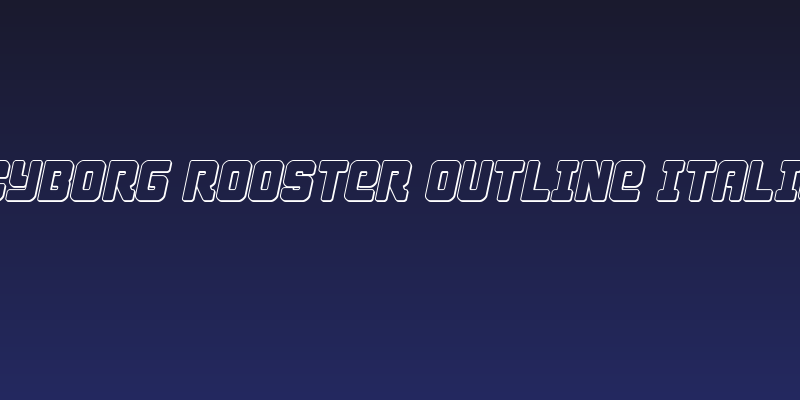 Cyborg Rooster Outline Italic Social Header