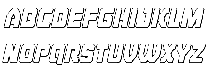 Cyborg Rooster Outline Italic Font LOWERCASE