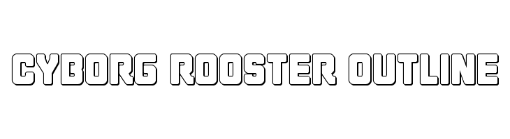 Cyborg Rooster Outline Font