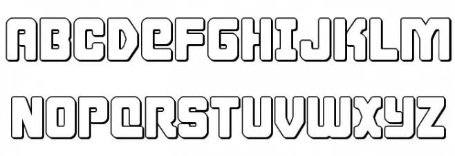 Cyborg Rooster Outline Schriftart Groß