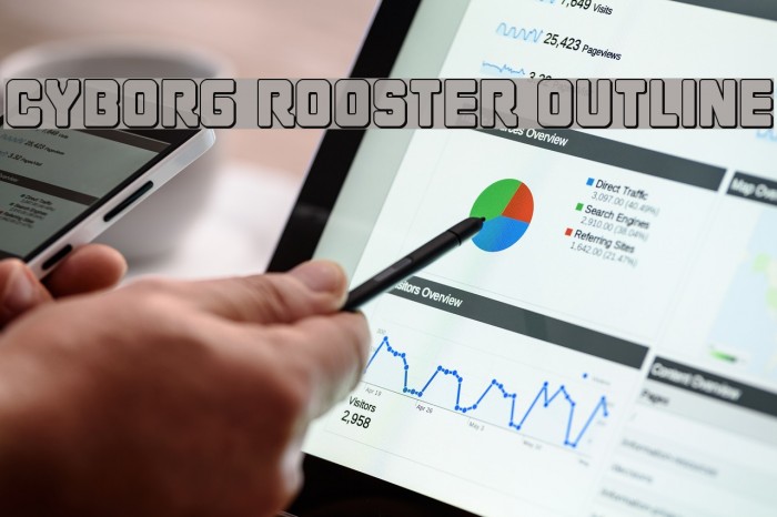 Cyborg Rooster Outline Font examples