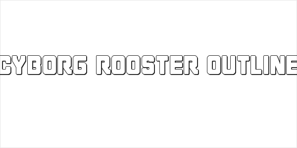 Cyborg Rooster Outline Logo