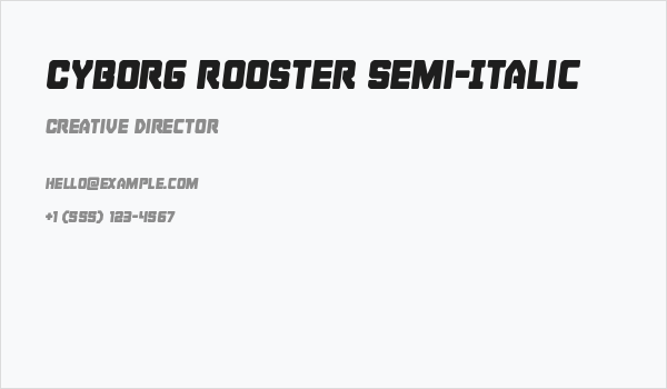 Cyborg Rooster Semi-Italic Business Card
