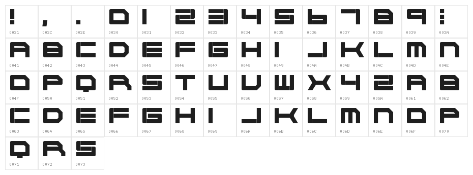 Cyborg45 Character Map
