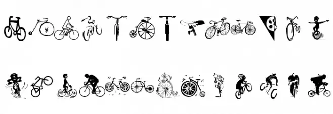 Cycling Schriftart Groß