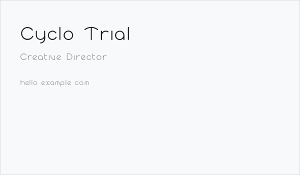 Cyclo Trial Business Card