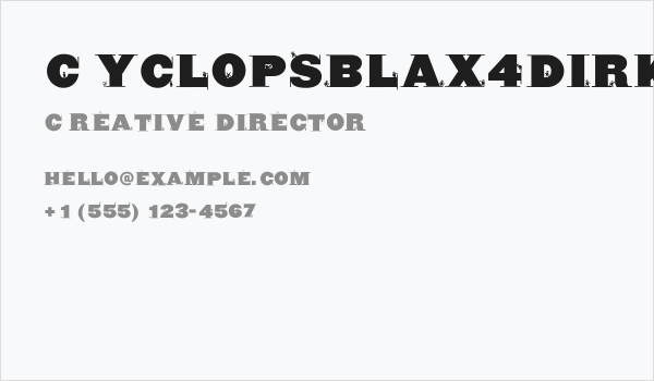 CyclopsBlax4Dirk Business Card