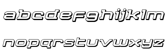 Cydonia Century 3D Italic Font LOWERCASE