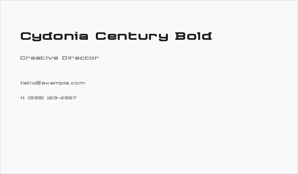 Cydonia Century Bold Business Card