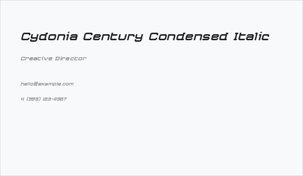 Cydonia Century Condensed Italic Business Card