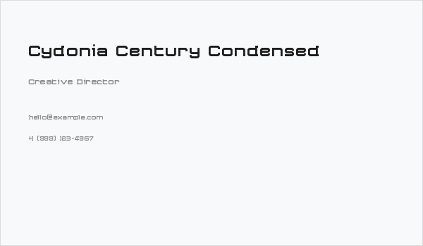 Cydonia Century Condensed Business Card