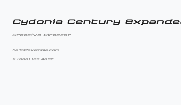 Cydonia Century Expanded Italic Business Card