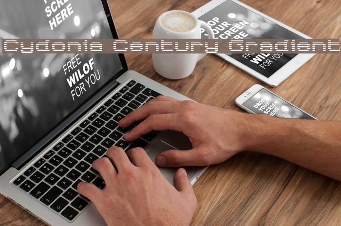 Cydonia Century Gradient Font examples