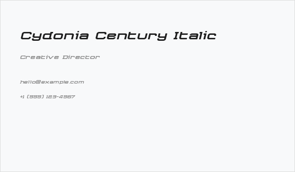 Cydonia Century Italic Business Card