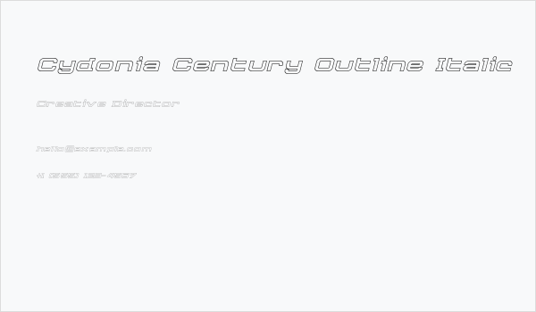 Cydonia Century Outline Italic Business Card